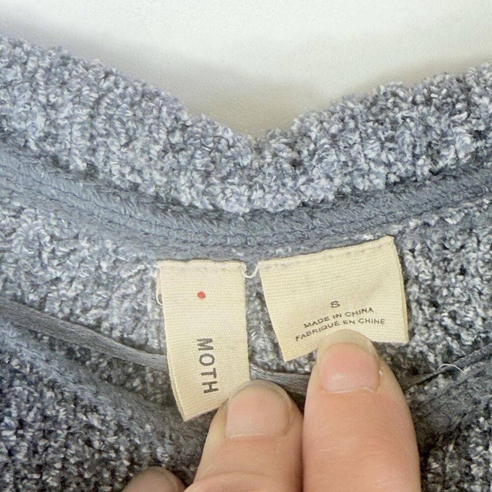 Moth by Anthropologie Womens Small Grey Cozy Chenille Knit Broad Collar Sweater‎ - Picture 6 of 7